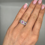 14K White Gold Pink Sapphire & Diamond Ring – 1.00CT Pink Sapphire / 0.40CT Diamonds | SDR045