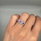 14K White Gold Pink Sapphire & Diamond Ring – 1.00CT Pink Sapphire / 0.40CT Diamonds | SDR045