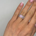 14K White Gold Pink Sapphire & Diamond Ring – 1.00CT Pink Sapphire / 0.40CT Diamonds | SDR045