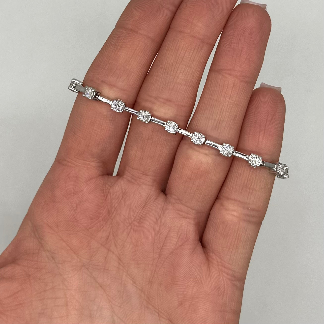 14K White Gold 3.04CT Diamond Bracelet