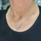 18K Yellow Gold Butterfly Diamond Necklace ITTJ