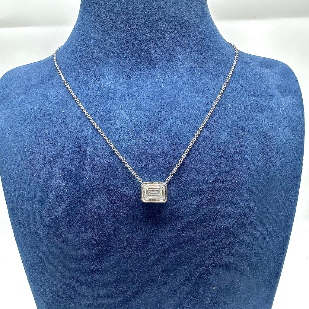 14K White Gold Lab Grown Diamond Necklace – 2.72ct G/VVS2 DP071 IJJJ