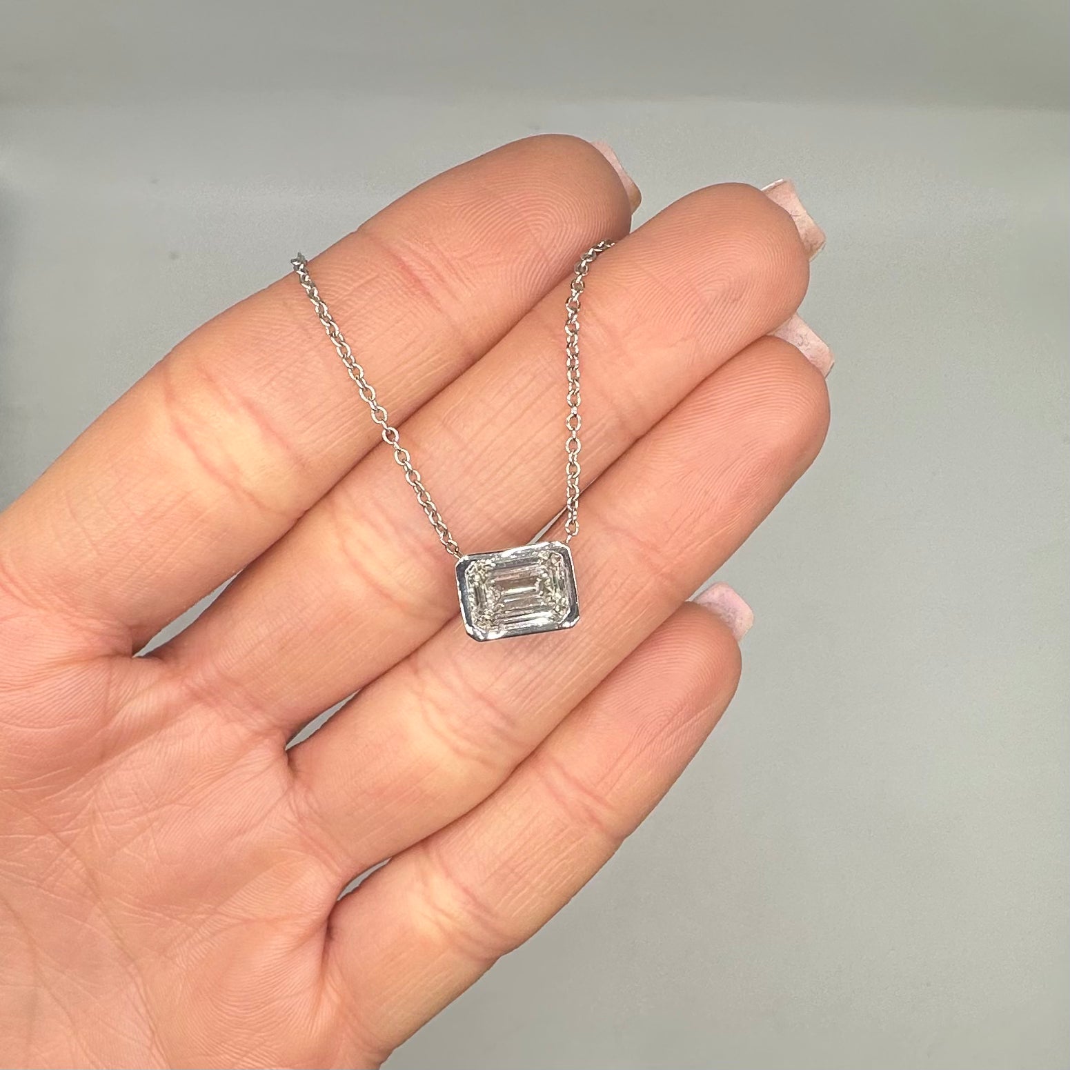 14K White Gold Lab Grown Diamond Necklace – 2.72ct G/VVS2 DP071 IJJJ