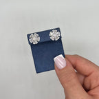 14K White Gold 1.43 Ct Diamond Flower Earrings