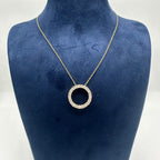 14K Yellow Gold Diamond Circle Pendant Necklace – 2.15ct Natural Diamonds IZTJ