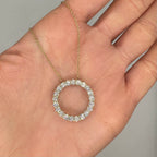14K Yellow Gold Diamond Circle Pendant Necklace – 2.15ct Natural Diamonds IZTJ