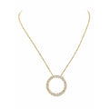 14K Yellow Gold Diamond Circle Pendant Necklace – 2.15ct Natural Diamonds IZTJ