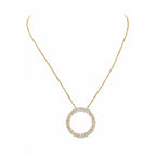 14K Yellow Gold Diamond Circle Pendant Necklace – 2.15ct Natural Diamonds IZTJ