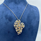18K White Gold Natural Colored Diamond Pendant Necklace – 3.13ct 16” GTJJ