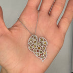 18K White Gold Natural Colored Diamond Pendant Necklace – 3.13ct 16” GTJJ