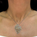 18K White Gold Natural Colored Diamond Pendant Necklace – 3.13ct 16” GTJJ
