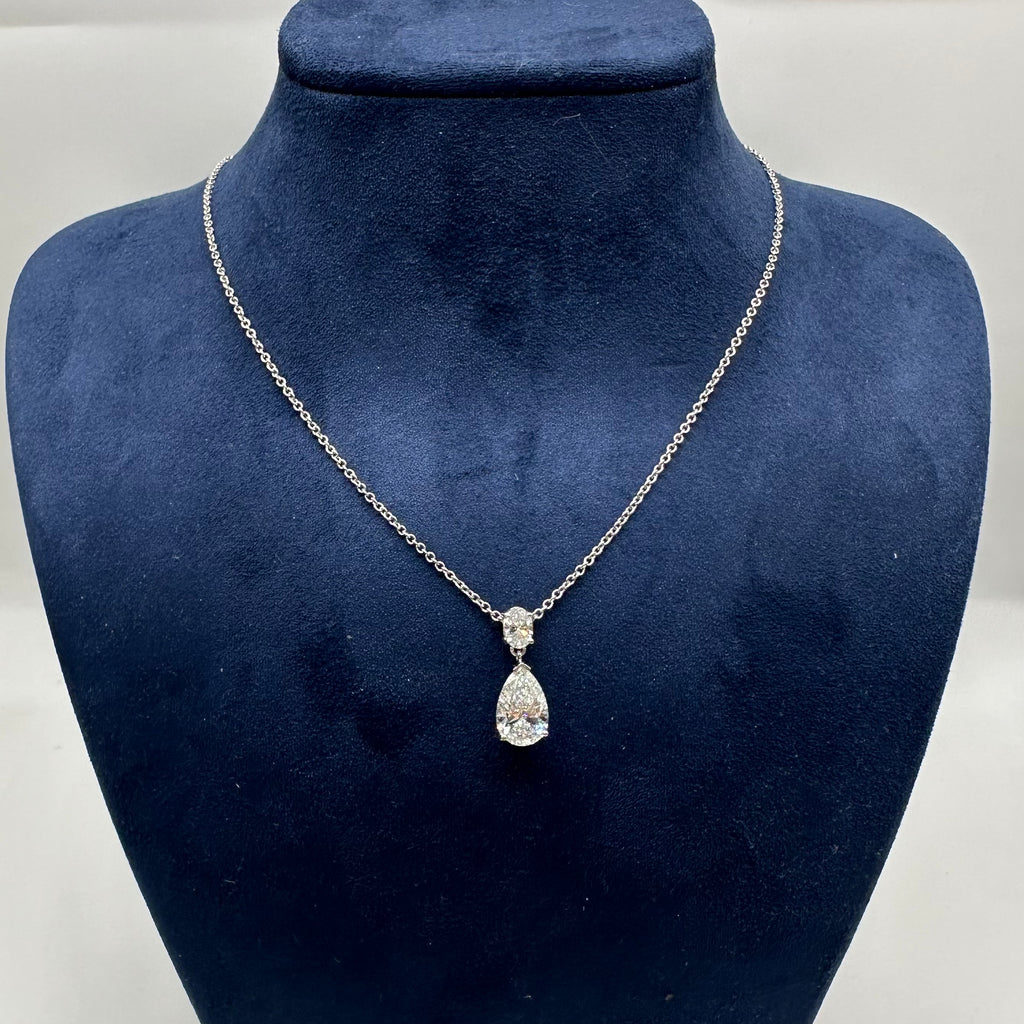 14K White Gold Lab-Grown Diamond Pendant Necklace – 3.55ct  IGJJ