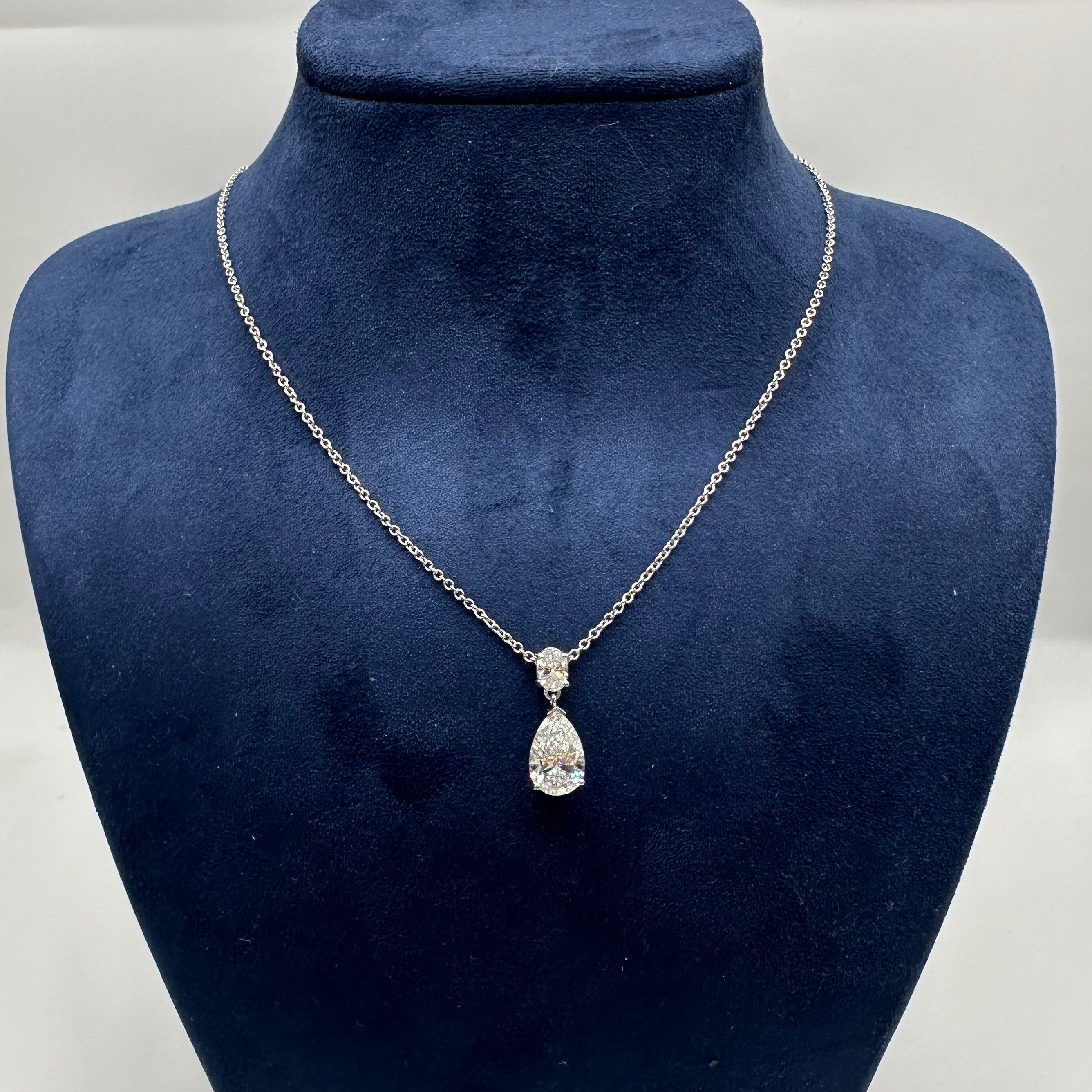 14K White Gold Lab-Grown Diamond Pendant Necklace – 3.55ct  IGJJ