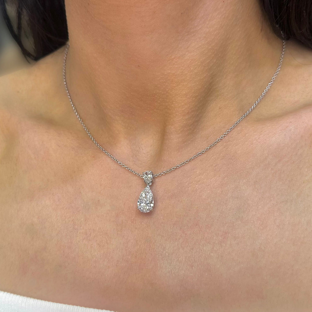 14K White Gold Lab-Grown Diamond Pendant Necklace – 3.55ct  IGJJ