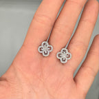 14K White Gold 0.89 Ct Diamond Floral Earrings
