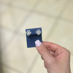 14K White Gold 0.89 Ct Diamond Floral Earrings