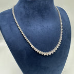 14K White Gold 12.00ct Natural Round Diamond Graduated Tennis Necklace – 17” DN0040 EZTJ