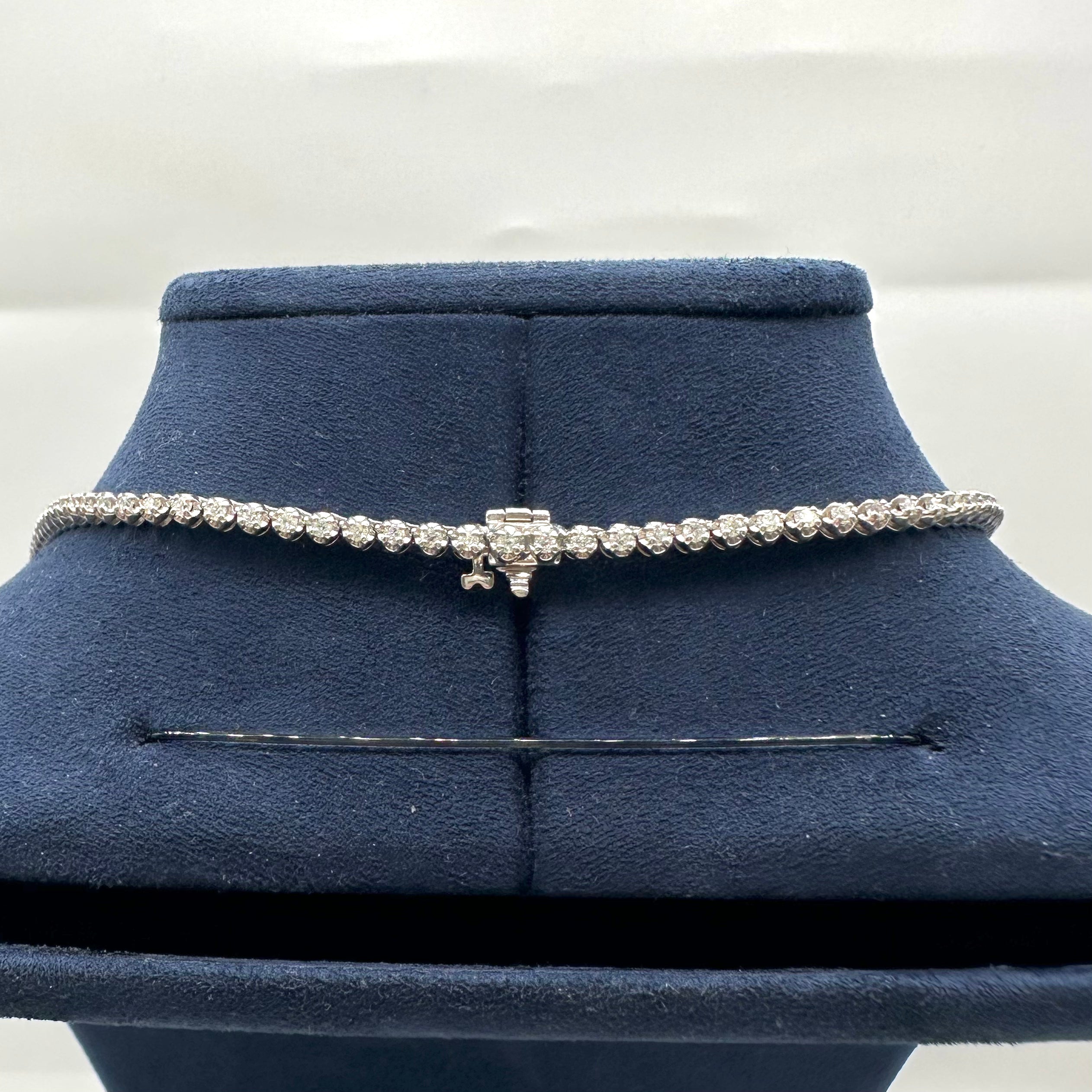 14K White Gold 6.20CT Natural Round Diamond Graduated Tennis Necklace – 16.5” DN0052 ATJJ