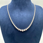14K White Gold 6.20CT Natural Round Diamond Graduated Tennis Necklace – 16.5” DN0052 ATJJ