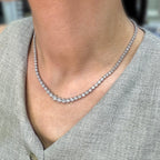 14K White Gold 6.20CT Natural Round Diamond Graduated Tennis Necklace – 16.5” DN0052 ATJJ
