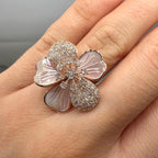 14K Rose Gold Pink Mother of Pearl & Diamond Ring – 1.41CT G/VS2  PJR68698-KP-001 IZET __etsy:8112727629