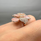 14K Rose Gold Pink Mother of Pearl & Diamond Ring – 1.41CT G/VS2  PJR68698-KP-001 IZET __etsy:8112727535