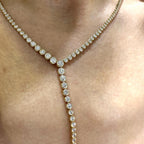 14K Yellow Gold Bezel-Set Natural Diamond Necklace – 4.45CT F-G / VS2-SI1 PJN6160-011 TZJJ __etsy:8068158414