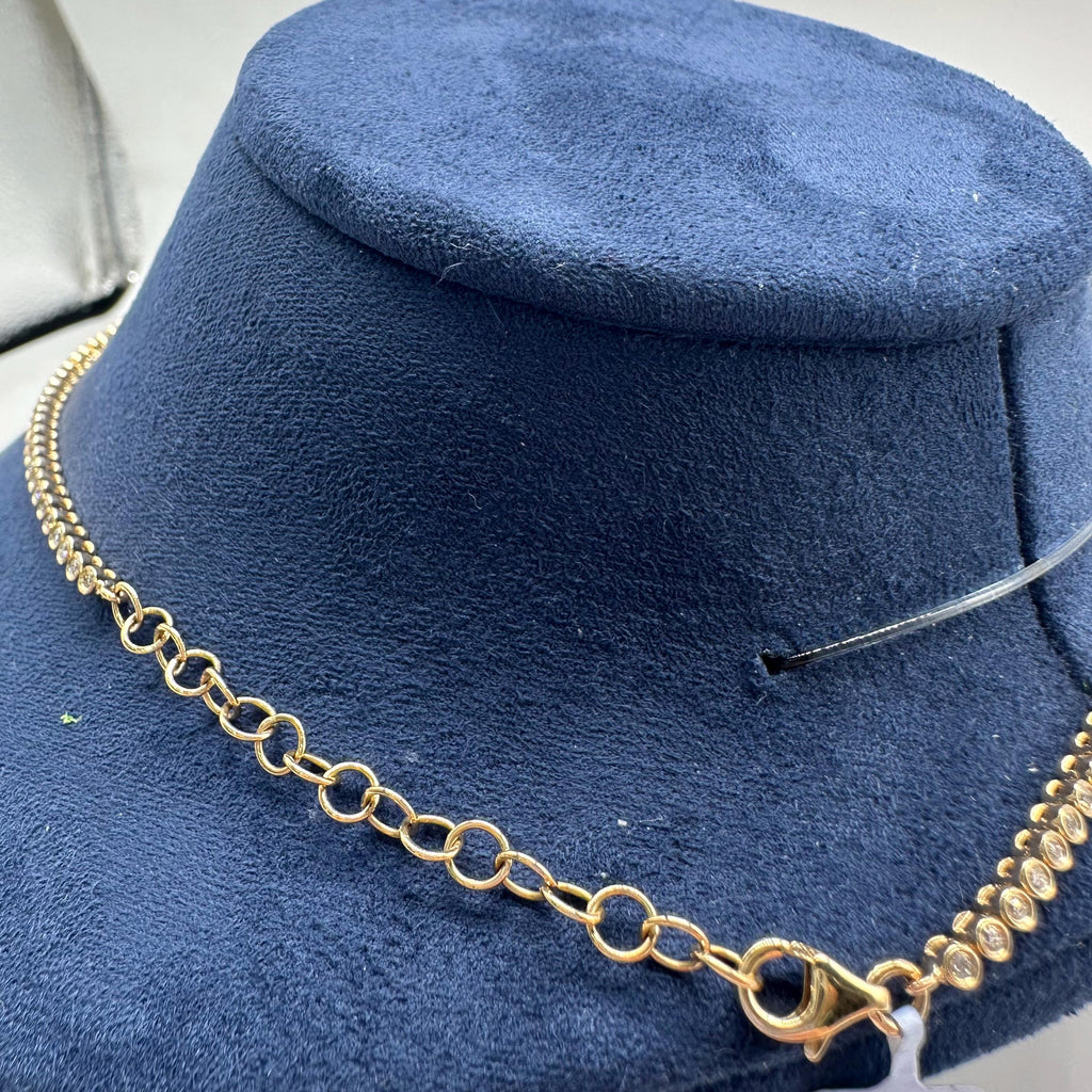 14K Yellow Gold Bezel-Set Natural Diamond Necklace – 4.45CT F-G / VS2-SI1 PJN6160-011 TZJJ __etsy:8116079245