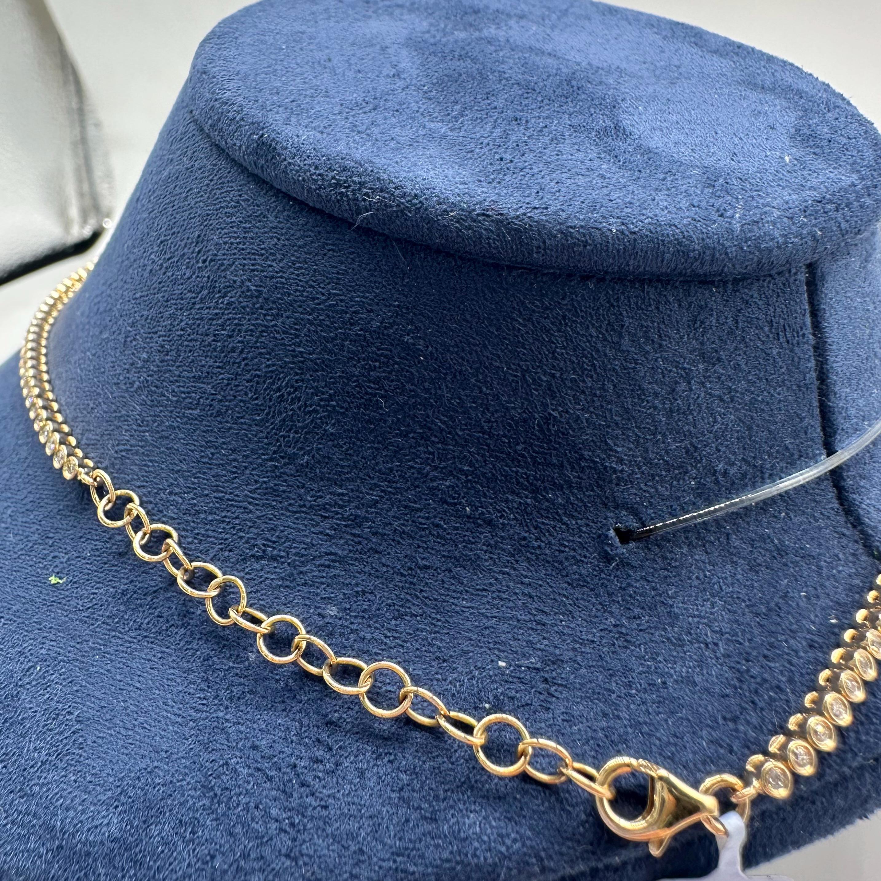 14K Yellow Gold Bezel-Set Natural Diamond Necklace – 4.45CT F-G / VS2-SI1 PJN6160-011 TZJJ __etsy:8116079245
