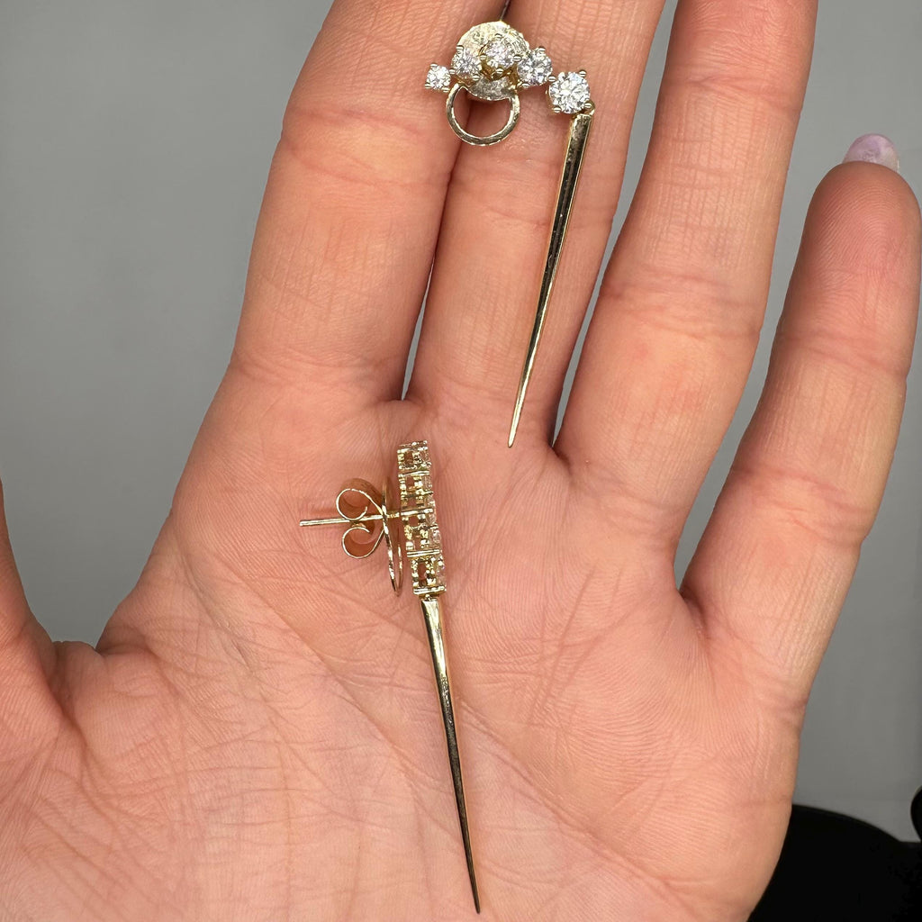 14K Yellow Gold 1.44CT Diamond Drop Earrings YKE00286-003 GIJJ __etsy:8072118588