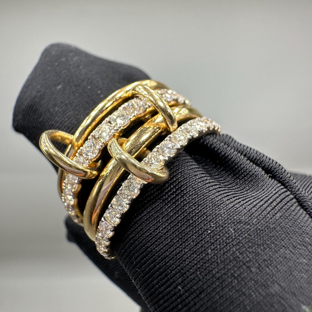 14K Yellow Gold 1.96CT Diamond Link Ring PJR68332A-2-001 GGNN __etsy:8072251368