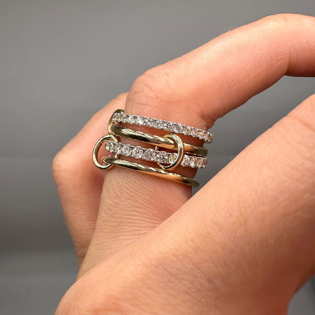 14K Yellow Gold 1.96CT Diamond Link Ring PJR68332A-2-001 GGNN __etsy:8072251342