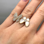 14K Yellow Gold Mother of Pearl & Diamond Ring – 0.85CT G/VS2 PJR5209-KW-004 INEJ __etsy:8112661813