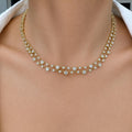 14K Yellow Gold Necklace with 6.89CT Round Diamonds ARJNL0004-003 __etsy:8045804244
