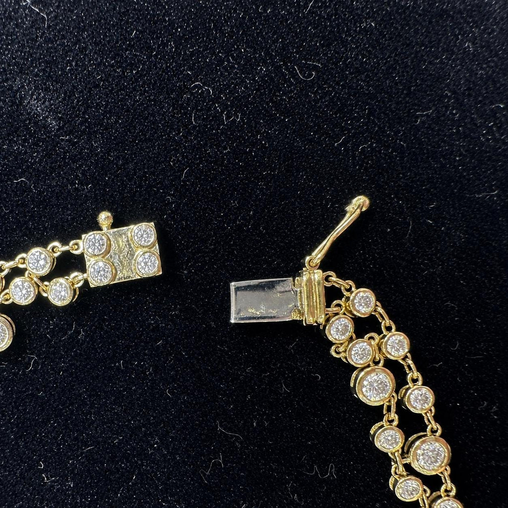 14K Yellow Gold Necklace with 6.89CT Round Diamonds ARJNL0004-003 __etsy:8045804246