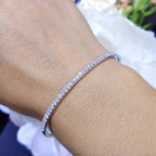 14K White Gold Diamond Bangle Bracelet – 0.83CT | PJB3661