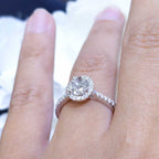 1.21CT Oval Cut J-VS1 CE Diamond Halo Engagement Ring OVER008