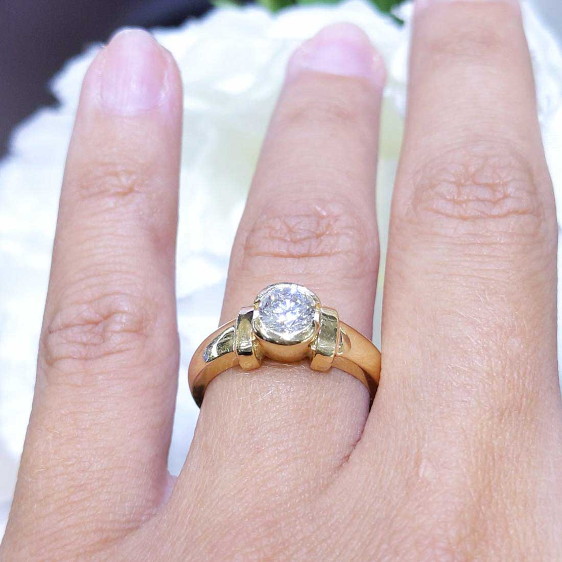14K Yellow Gold Solitaire Diamond Engagement Ring – 0.60CT | RDER035