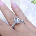 AGI Certified 2.70CT CE Radiant Cut Halo Engagement Ring RADER011