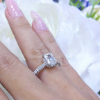 AGI Certified 2.70CT CE Radiant Cut Halo Engagement Ring RADER011