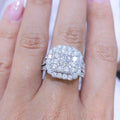 3.00 CT Round and Princess Cut Diamond Statement Ring DR004