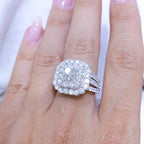 3.00 CT Round and Princess Cut Diamond Statement Ring DR004