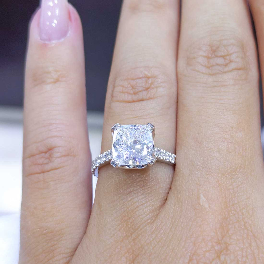 AGI Certified 2.03CT CE Cushion Cut Diamond Engagement Ring CUSHDR0014