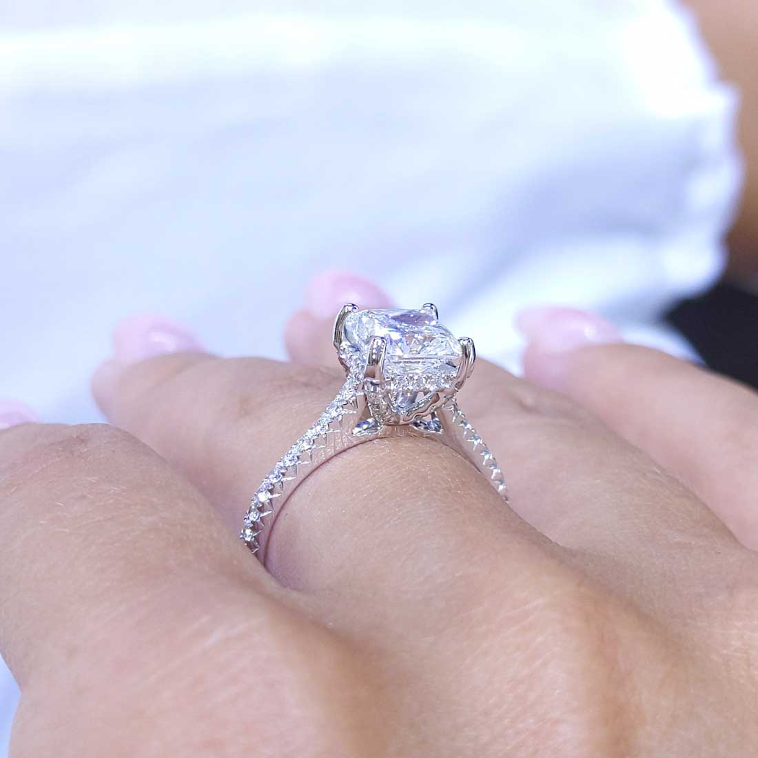 AGI Certified 2.49CT CE Cushion Cut Engagement Ring CUSHDR0020