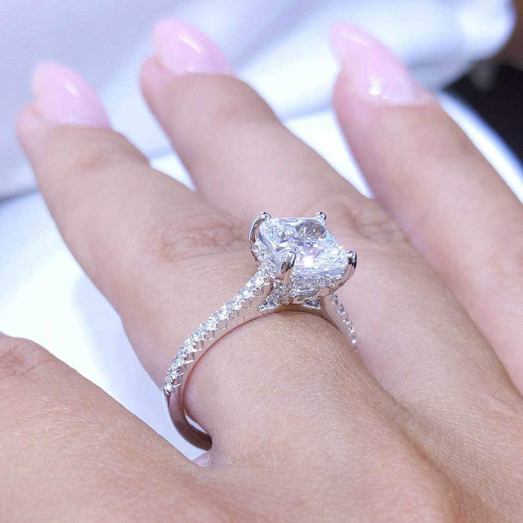 AGI Certified 2.49CT CE Cushion Cut Engagement Ring CUSHDR0020
