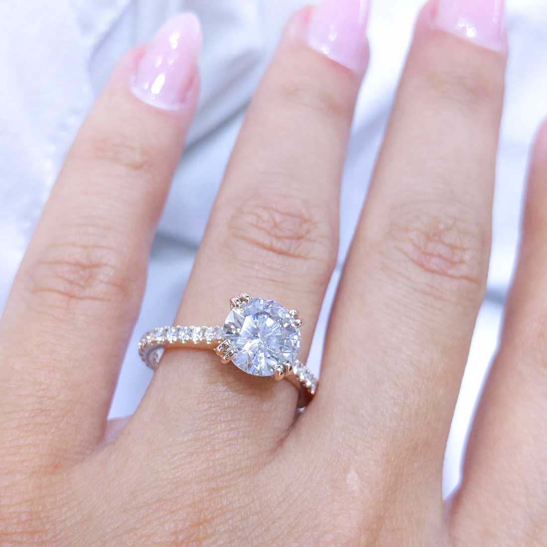 18K Rose Gold 2.46CT CE Round Diamond Engagement Ring RDER060