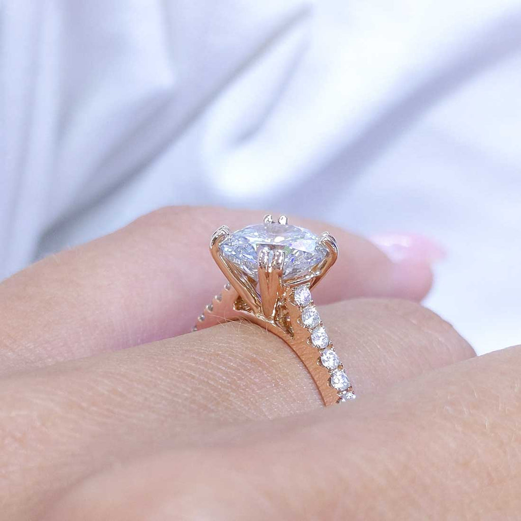 18K Rose Gold 2.46CT CE Round Diamond Engagement Ring RDER060