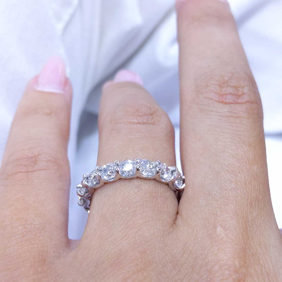 3.15CT Round Diamonds Eternity Wedding Band WB038
