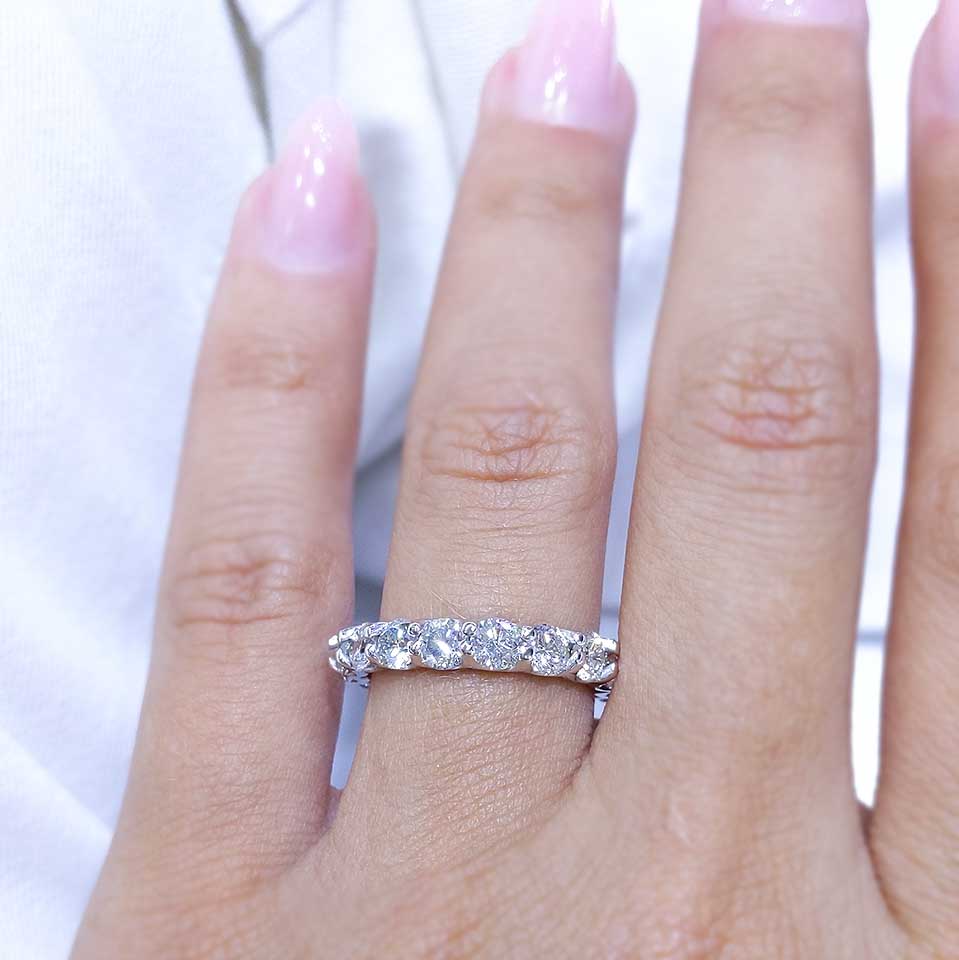 3.15CT Round Diamonds Eternity Wedding Band WB038