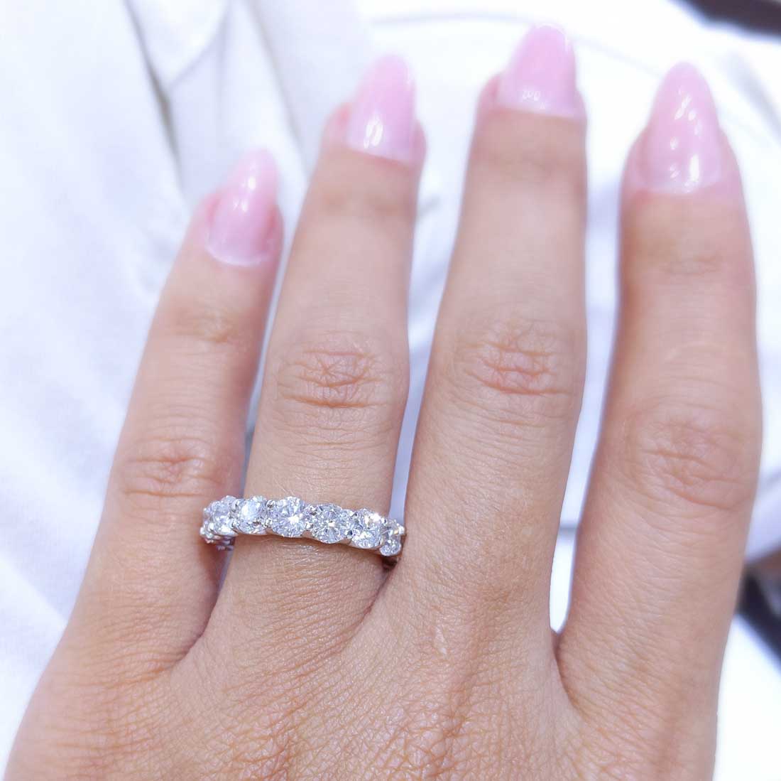 4.46CT Diamond Eternity Wedding Band WB066